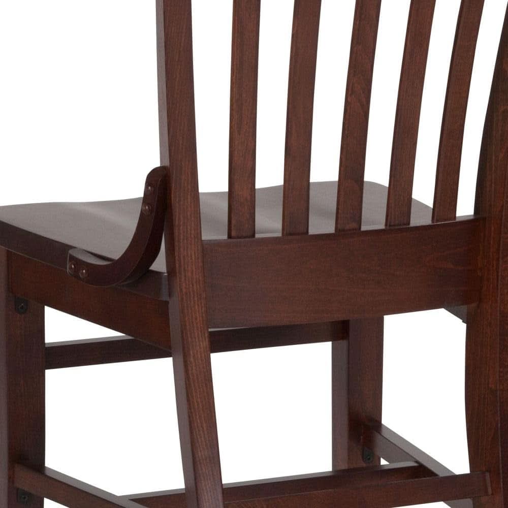 Mahogany Wood Dining Chair Walnut Finish Traditional Style
