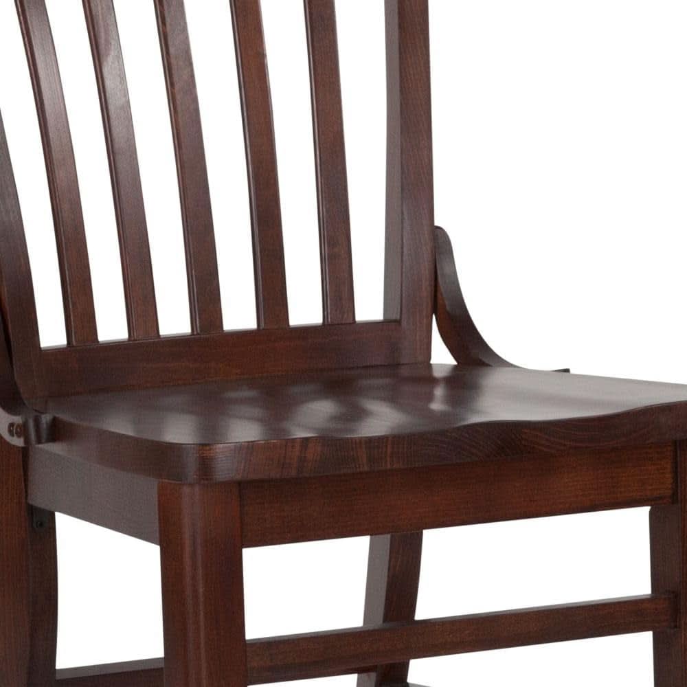 Mahogany Wood Dining Chair Walnut Finish Traditional Style