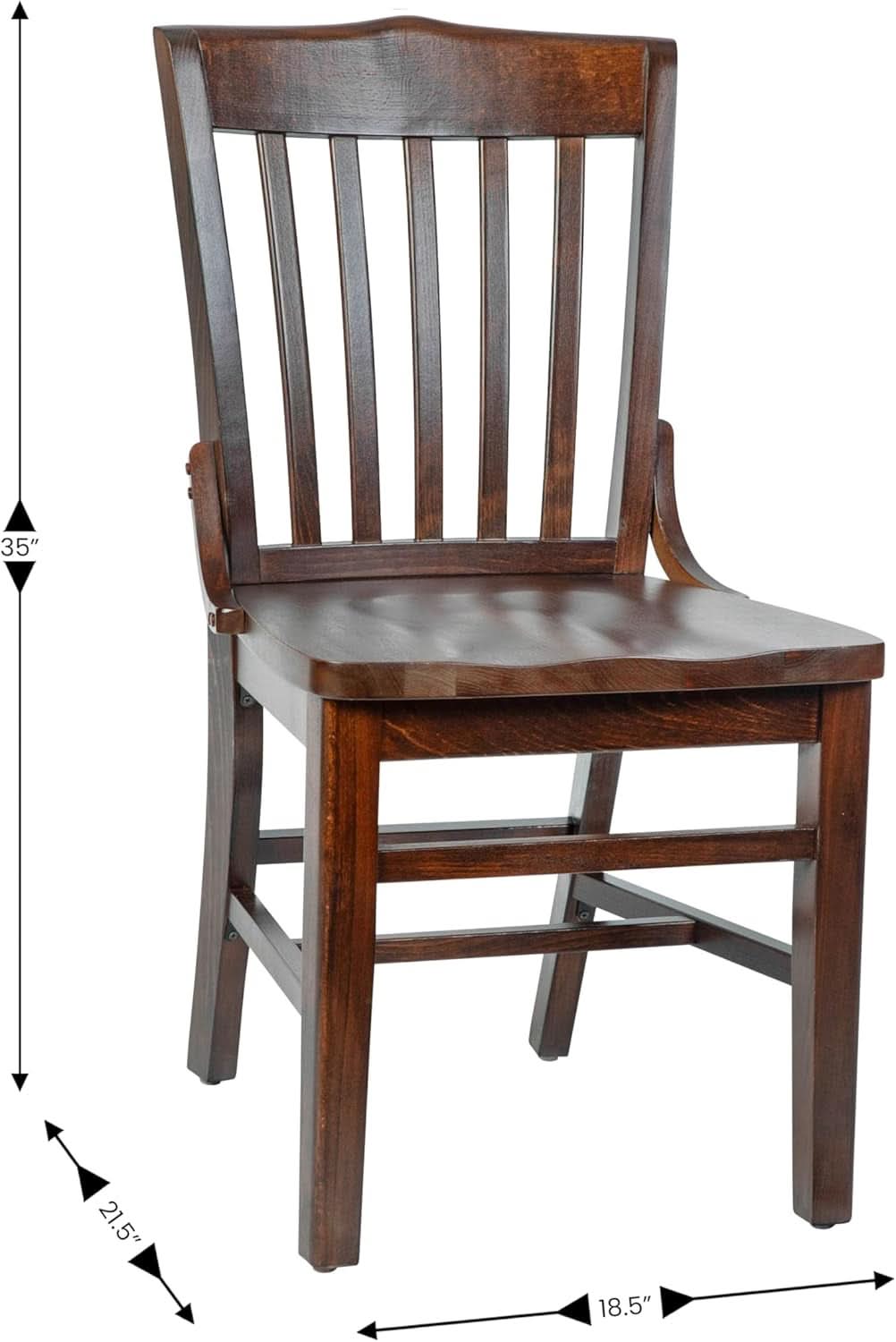 Mahogany Wood Dining Chair Walnut Finish Traditional Style