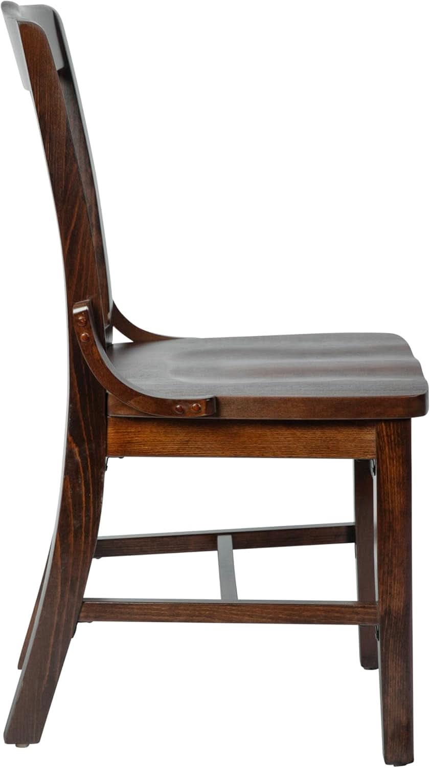 Mahogany Wood Dining Chair Walnut Finish Traditional Style