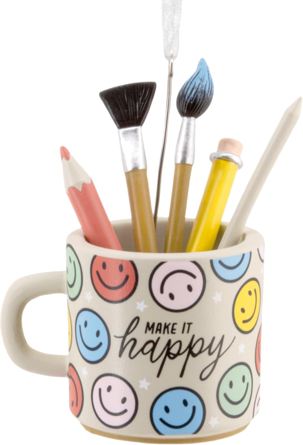 Make It Happy Paintbrush Mug Hallmark Ornament