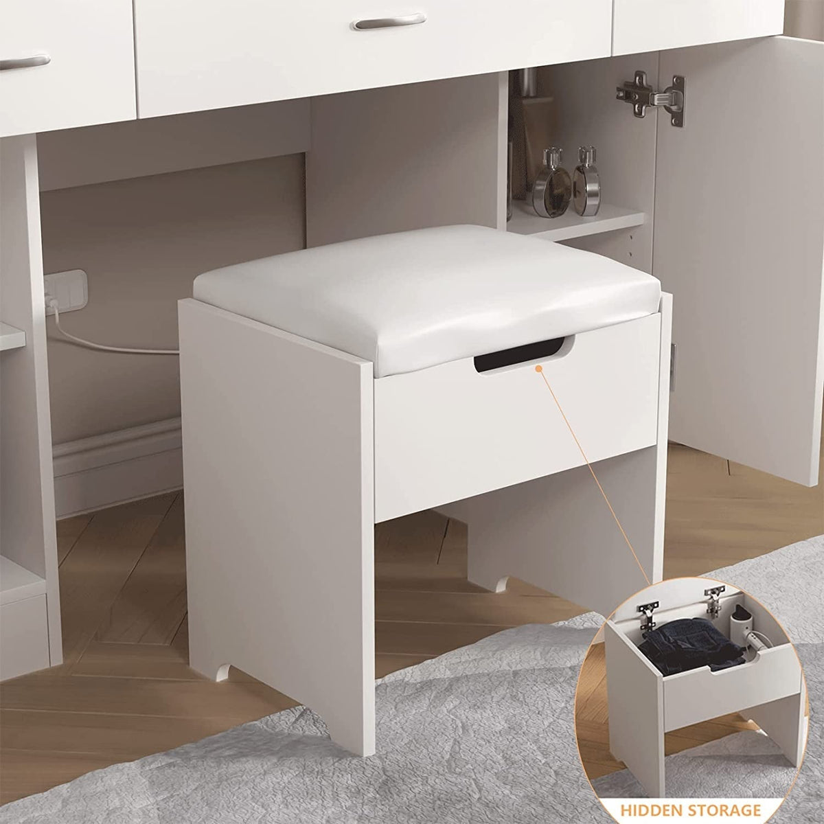 Makeup Vanity Desk With Lights White Home Furniture For Bedroom