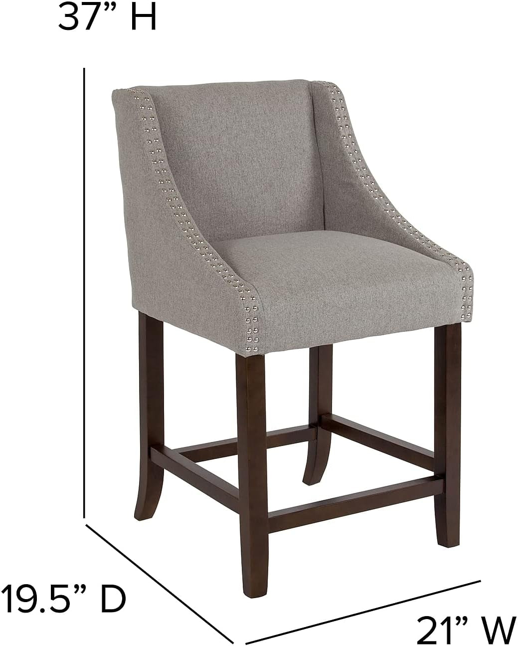 Mallory 2 Pack Contemporary Brown Vinyl Adjustable Height Bar Stools