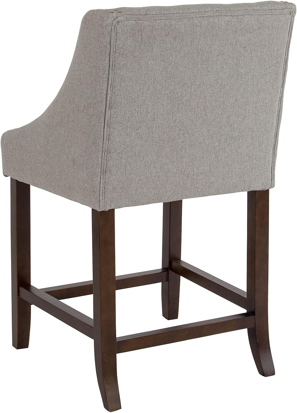 Mallory 2 Pack Contemporary Brown Vinyl Adjustable Height Bar Stools