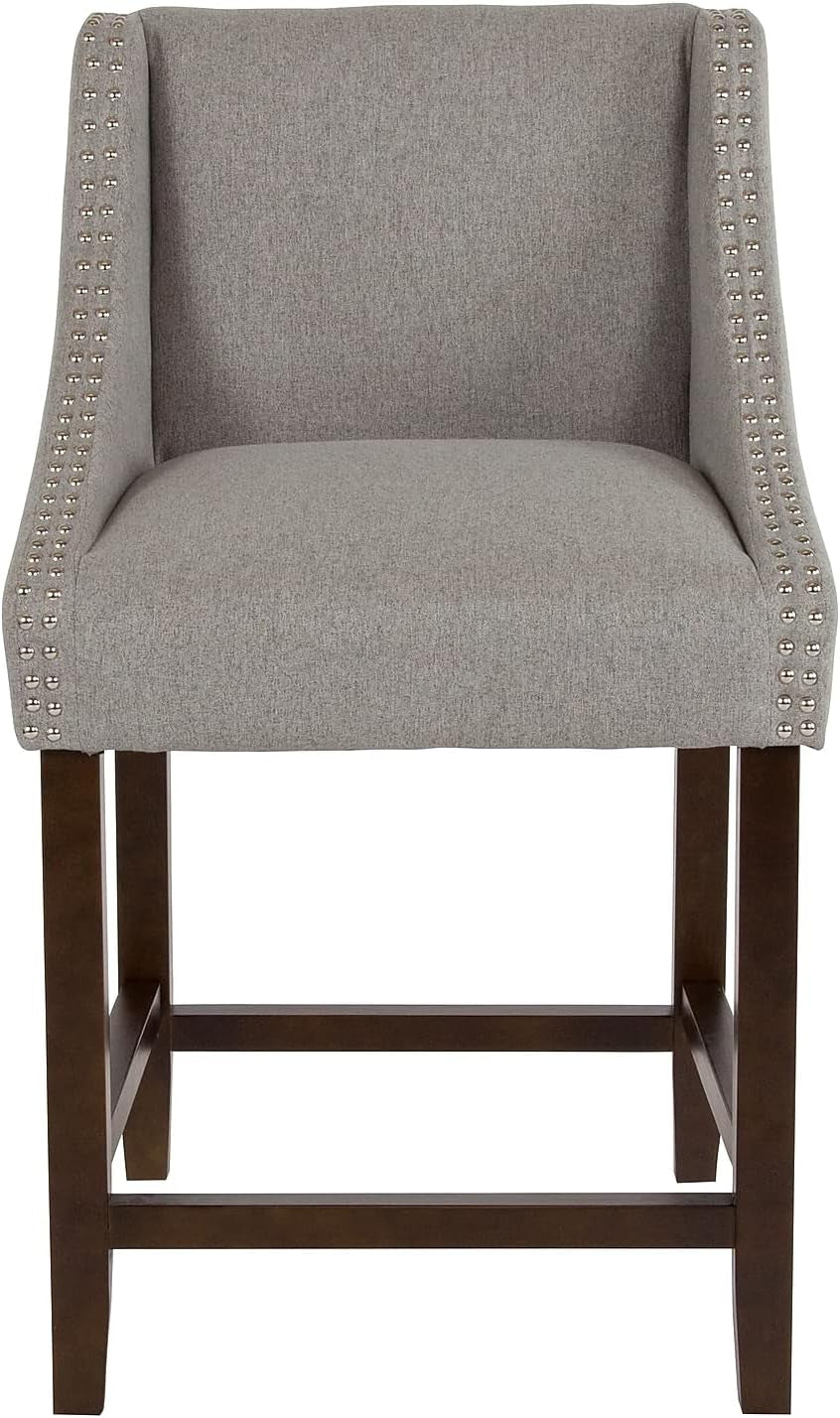 Mallory 2 Pack Contemporary Brown Vinyl Adjustable Height Bar Stools