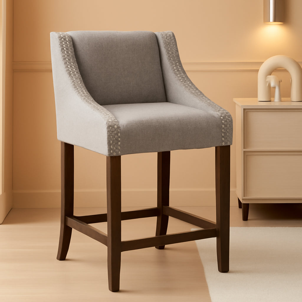 Mallory 2 Pack Contemporary Brown Vinyl Adjustable Height Bar Stools