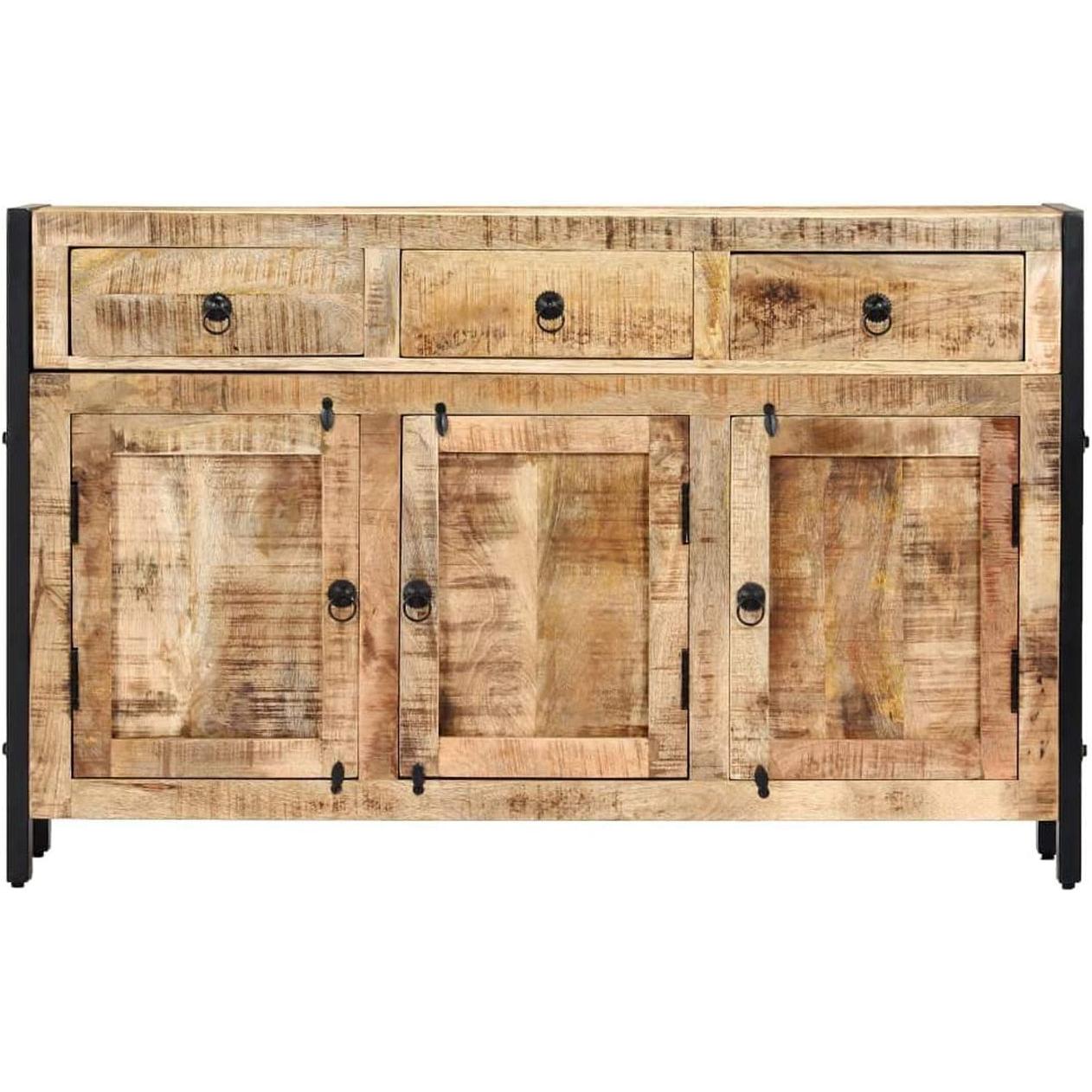 Mango Wood Sideboard Storage Cabinet With Steel Frame