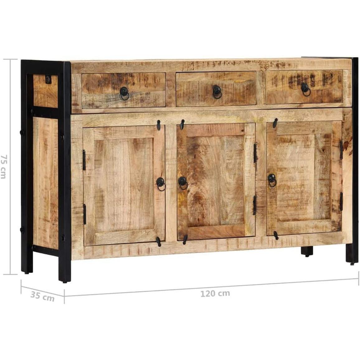 Mango Wood Sideboard Storage Cabinet With Steel Frame