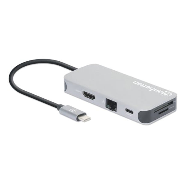 Manhattan 130615 8-Port USB-C Docking Station, 100 Watt with PD