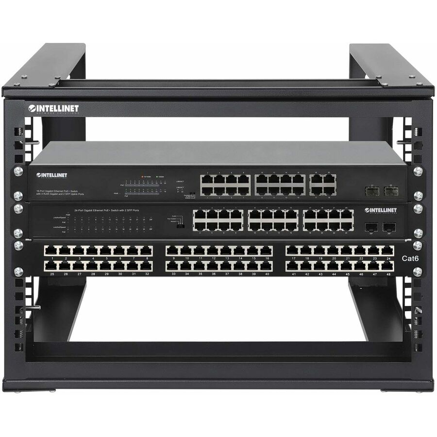 Manhattan 19" Wall Mount Open Frame Network Rack, 6U, Front-Hinged Swing Frame - For