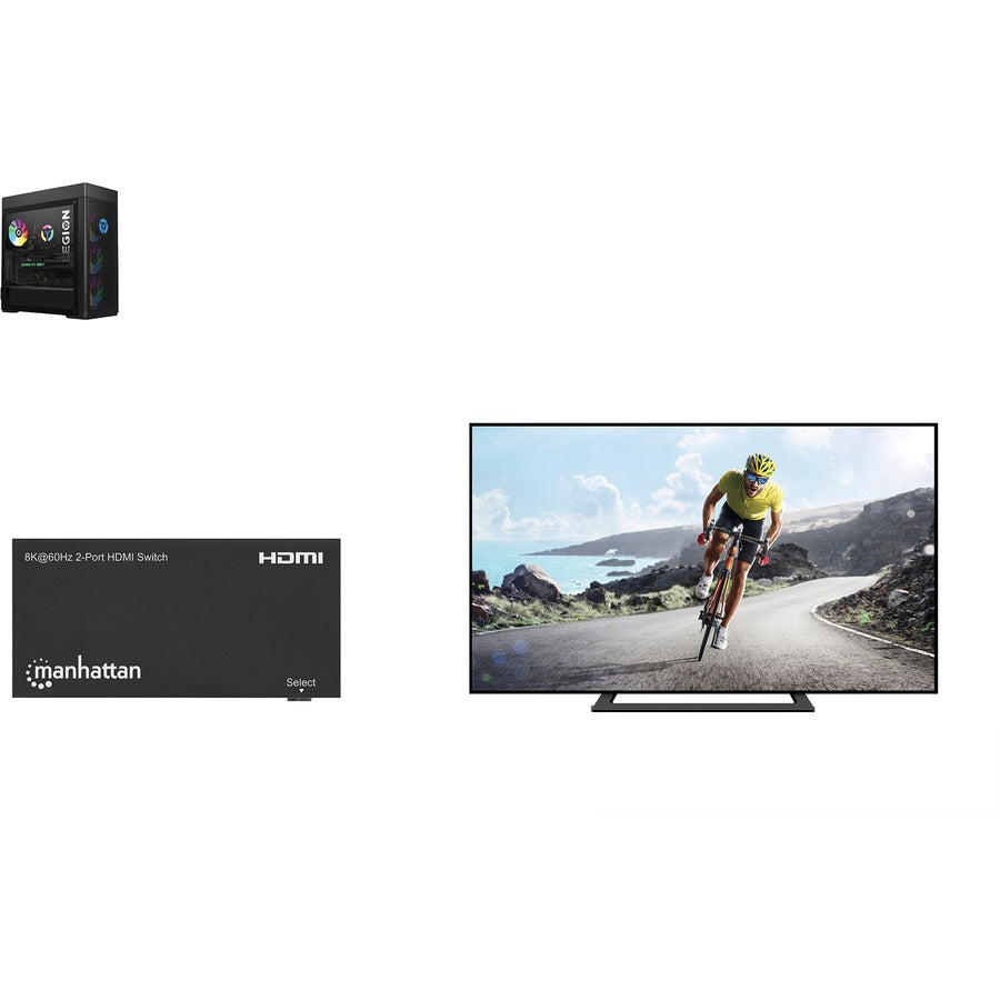 Manhattan 8K@60Hz 2-Port HDMI Switch - 7680 x 4320 - 8K - 1080p2 x 1 - Display - 1 x HDMI