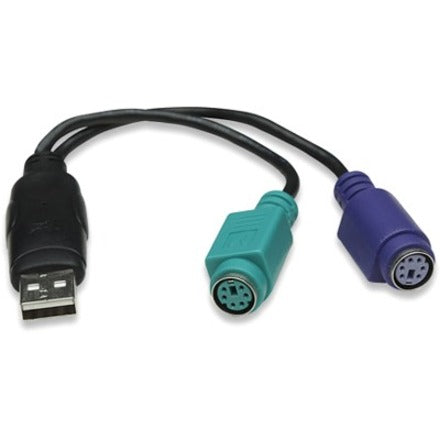 Manhattan Connects Two PS/2 Devices via One USB Port - 7.60" (PS/2)/USB Data Transfer