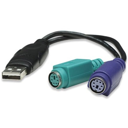 Manhattan Connects Two PS/2 Devices via One USB Port - 7.60" (PS/2)/USB Data Transfer