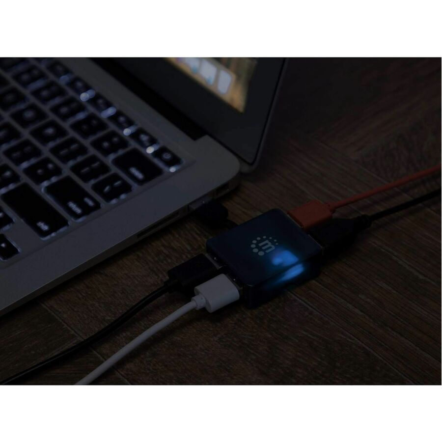 Manhattan Hi-Speed USB Micro Hub - USB - External - 4 USB Port(s) - 4 USB 2.0 Port(s)