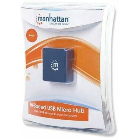 Manhattan Hi-Speed USB Micro Hub - USB - External - 4 USB Port(s) - 4 USB 2.0 Port(s)