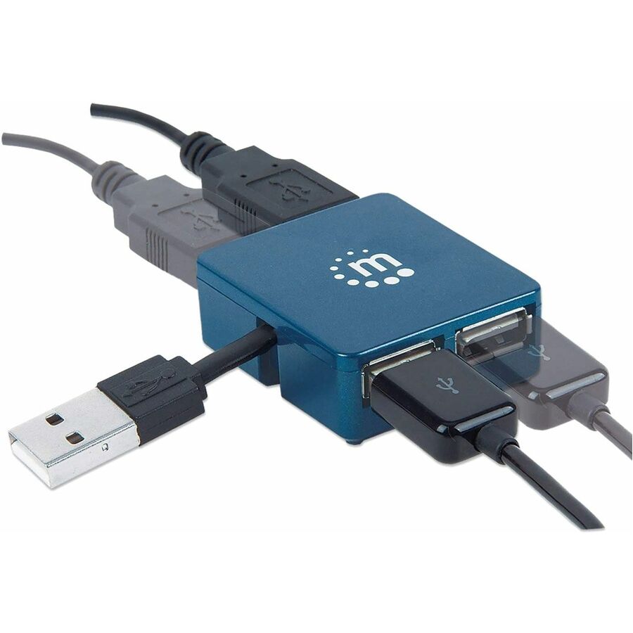 Manhattan Hi-Speed USB Micro Hub - USB - External - 4 USB Port(s) - 4 USB 2.0 Port(s)