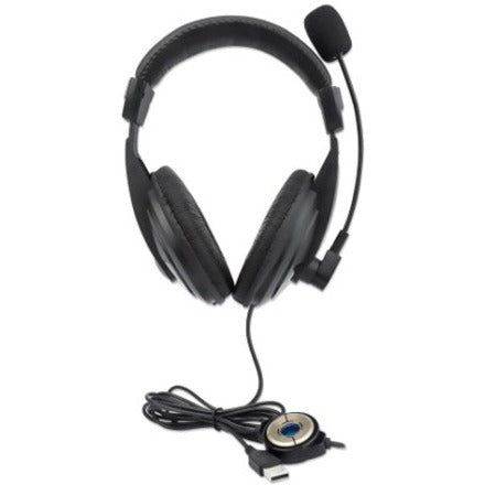Manhattan Stereo USB Headset - Stereo - USB Type A - Wired - 32 Ohm - 20 Hz - 20 kHz -