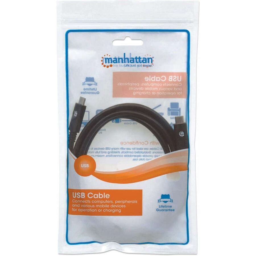 Manhattan SuperSpeed USB C Device Cable - 6.56 ft USB Data Transfer Cable - First End: