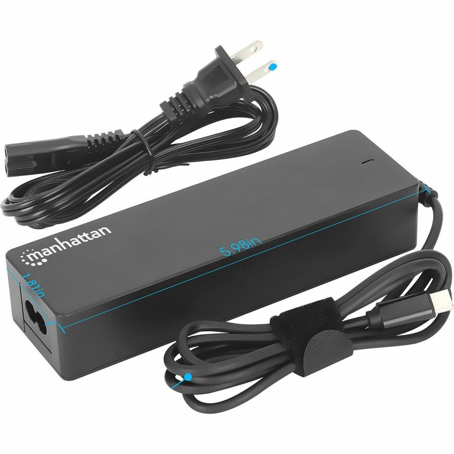 Manhattan USB-C Power Delivery Laptop Charger - 100 W - 100 W - 120 V AC, 230 V AC Input