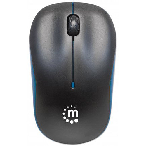 Manhattan Usb Success Wireless Blue/Black Optical Mouse, 3 Buttons, 1000Dpi. 2.4