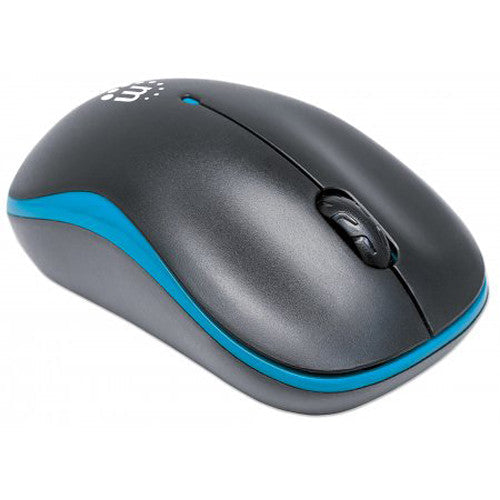 Manhattan Usb Success Wireless Blue/Black Optical Mouse, 3 Buttons, 1000Dpi. 2.4