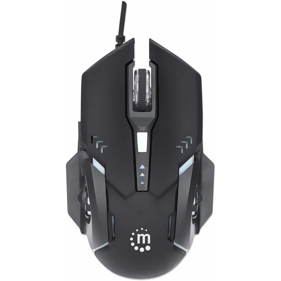 Manhattan Wired Optical LED Gaming Mouse - Full-size Mouse - Rugged - Optical - Cable -