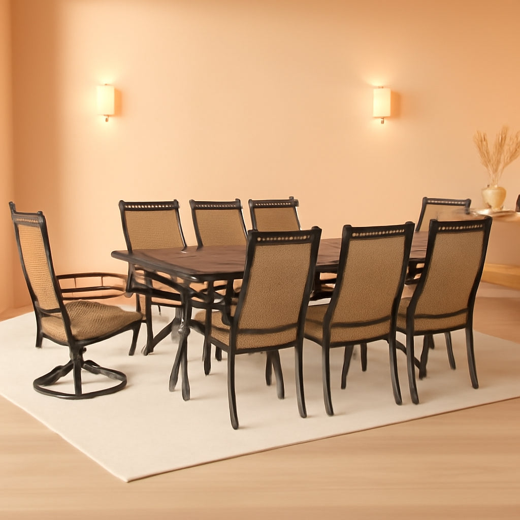 Manor Outdoor Dining Set For 10 With 4 Swivel Rockers