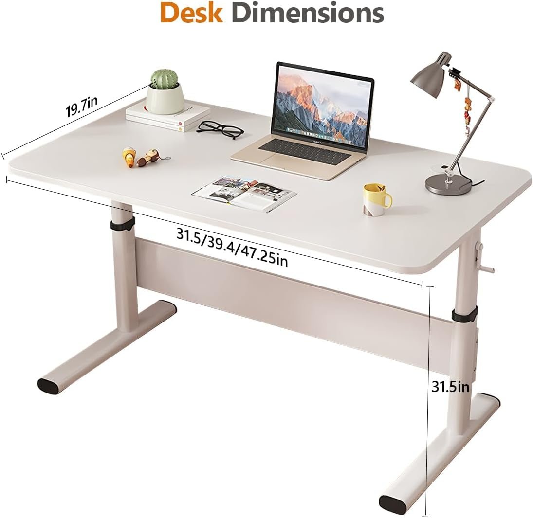 Manual Height Adjustable Standing Desk 31.5 To 42.2 Inches