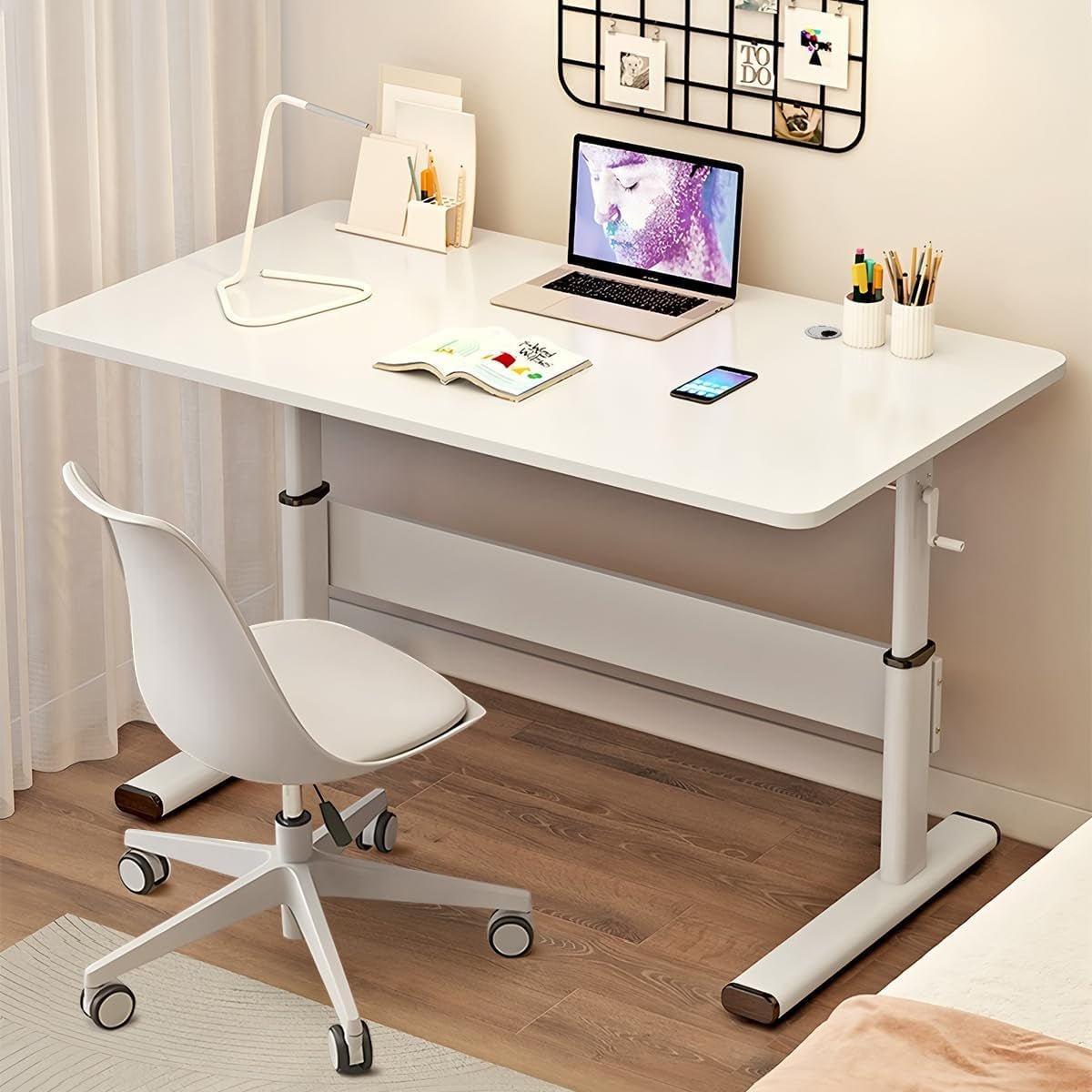 Manual Height Adjustable Standing Desk 31.5 To 42.2 Inches