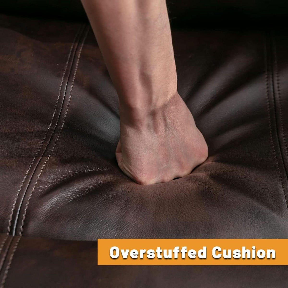 Manual Recliner Chair In Dark Brown Breathable Faux Leather
