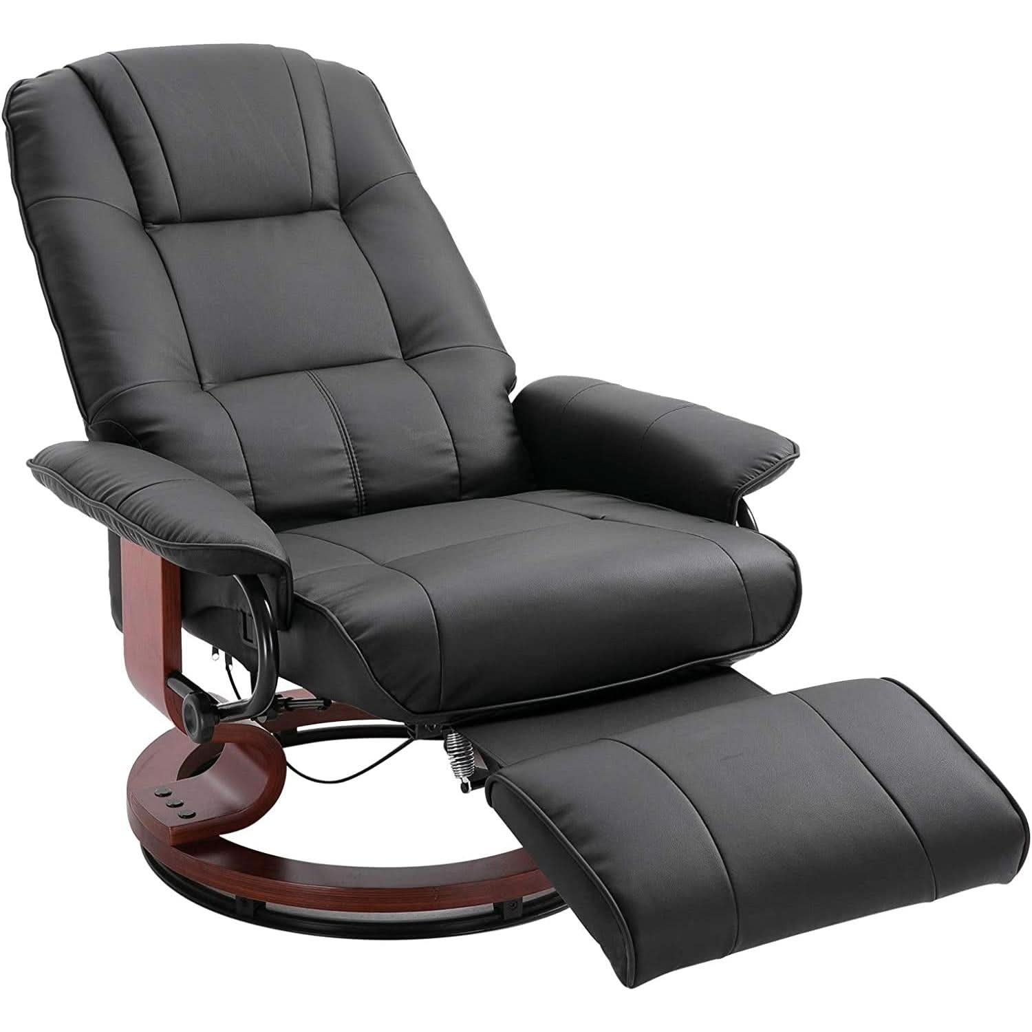 Manual Recliner Chair With Footrest And Swivel Base