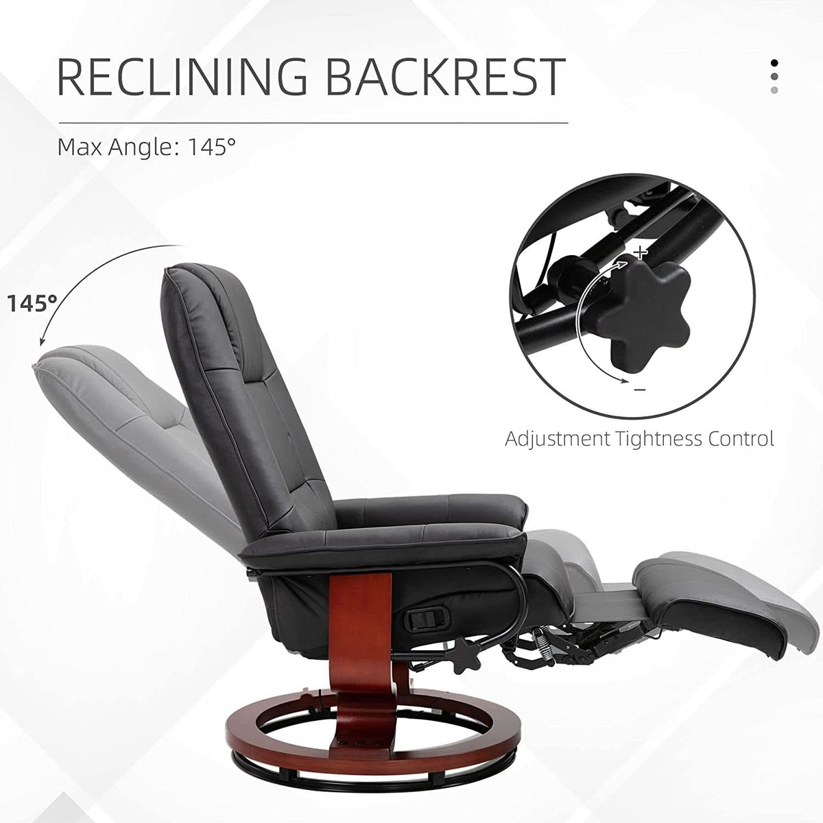 Manual Recliner Chair With Footrest And Swivel Base