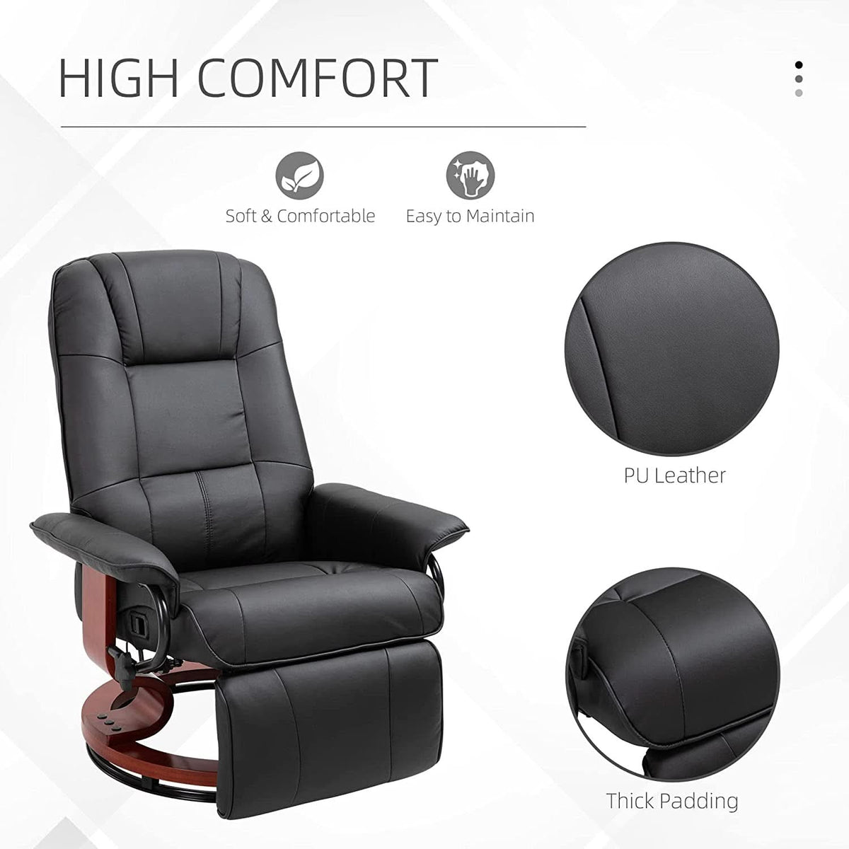 Manual Recliner Chair With Footrest And Swivel Base
