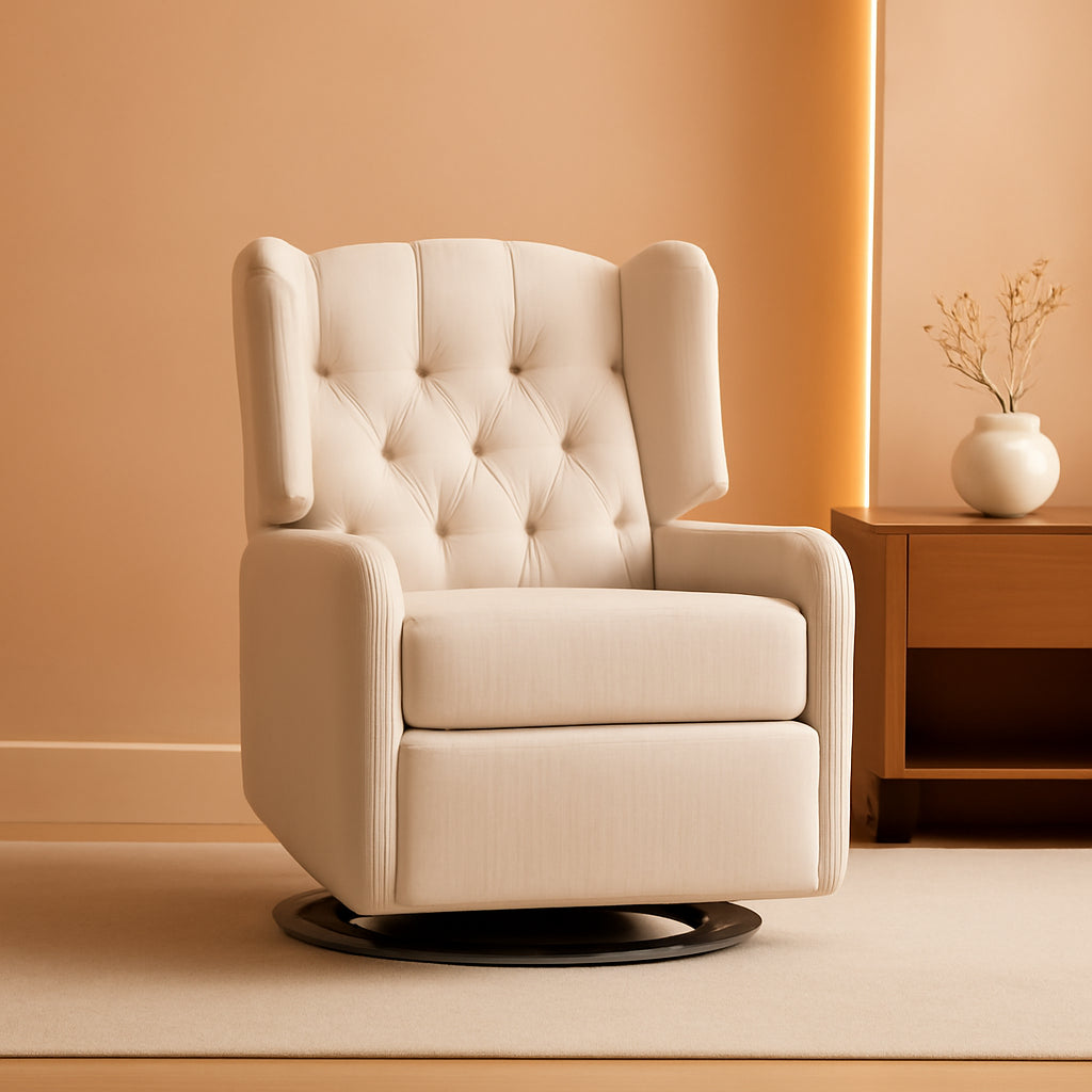Manual Wingback Recliner Chair With 360 Degree Swivel For Living Room