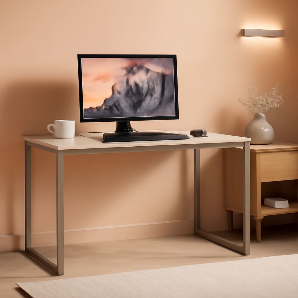 Maple 32 Inch Desk For Home Office With Steel Frame