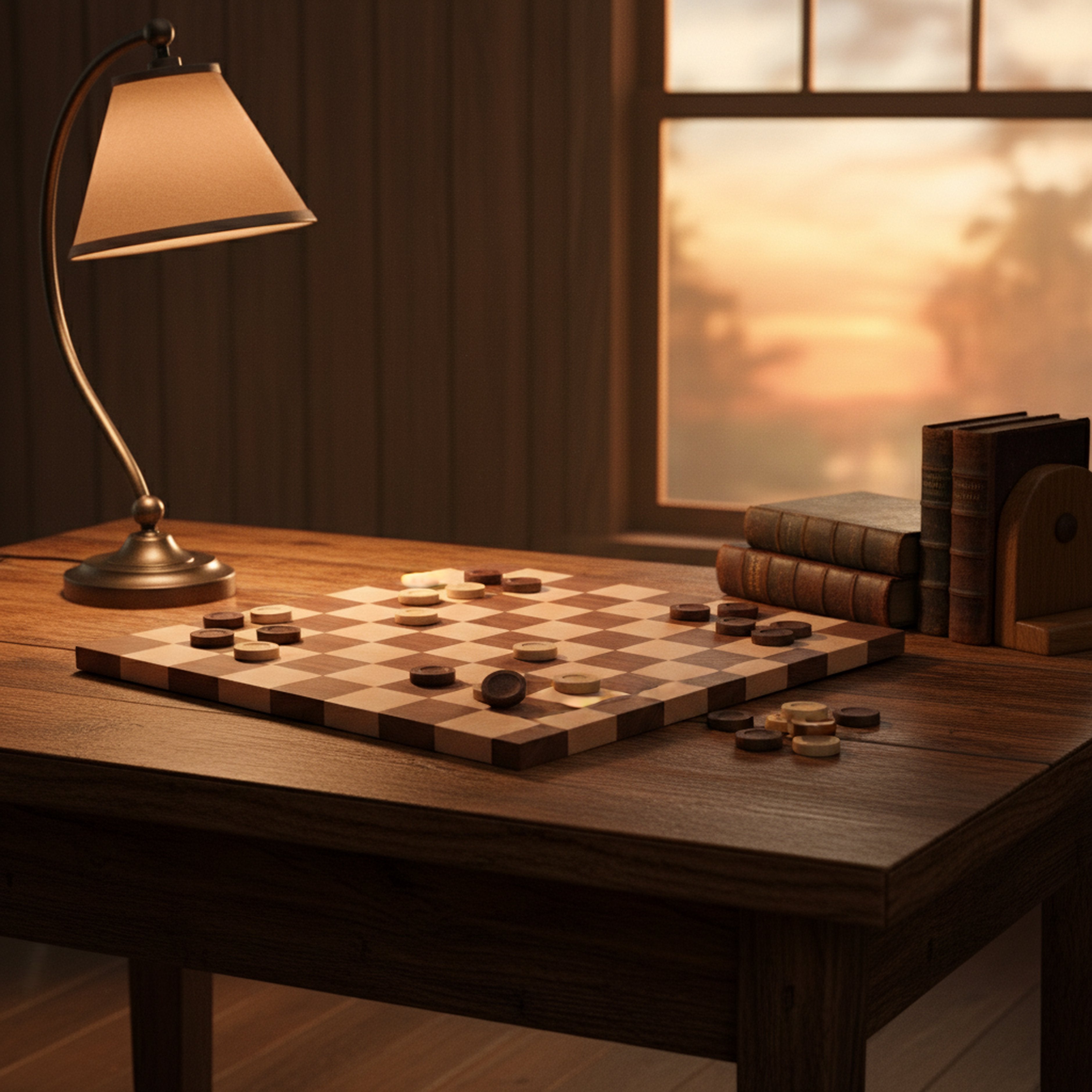 Maple/Walnut Hardwood 18" Chess and Checkers Wooden Game Board