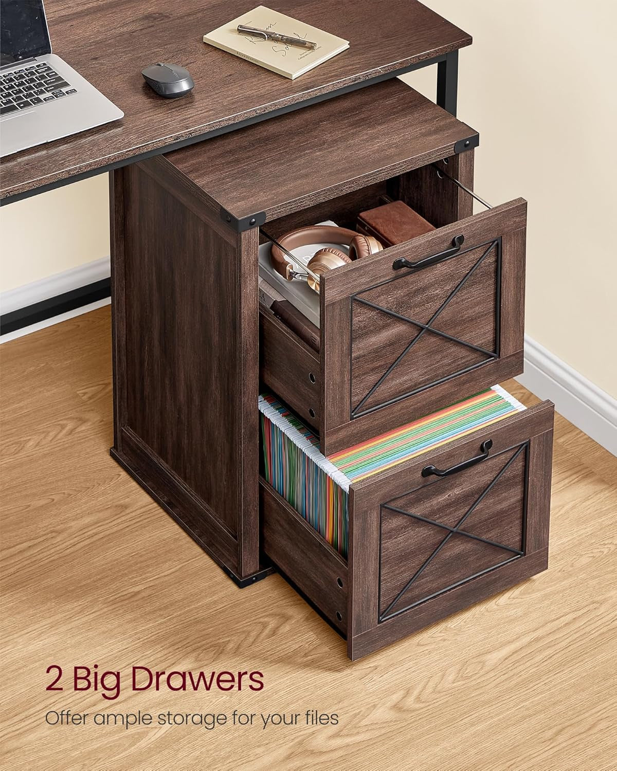 Maroon Brown File Cabinet With 2 Drawers For A4 And Letter Size