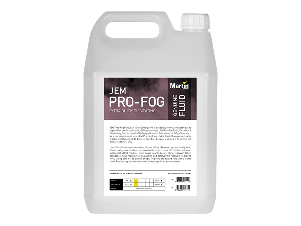 Martin JEM Pro-Fog Extra Quick Dissipating - Fog machine fluid - 5 liters - bottle (pack of 4)