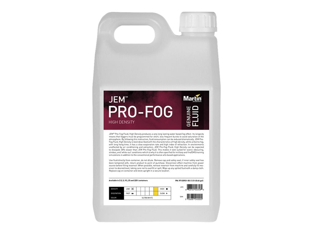 Martin JEM Pro-Fog High Density - Fog machine fluid - 2.5 liters - bottle (pack of 4)
