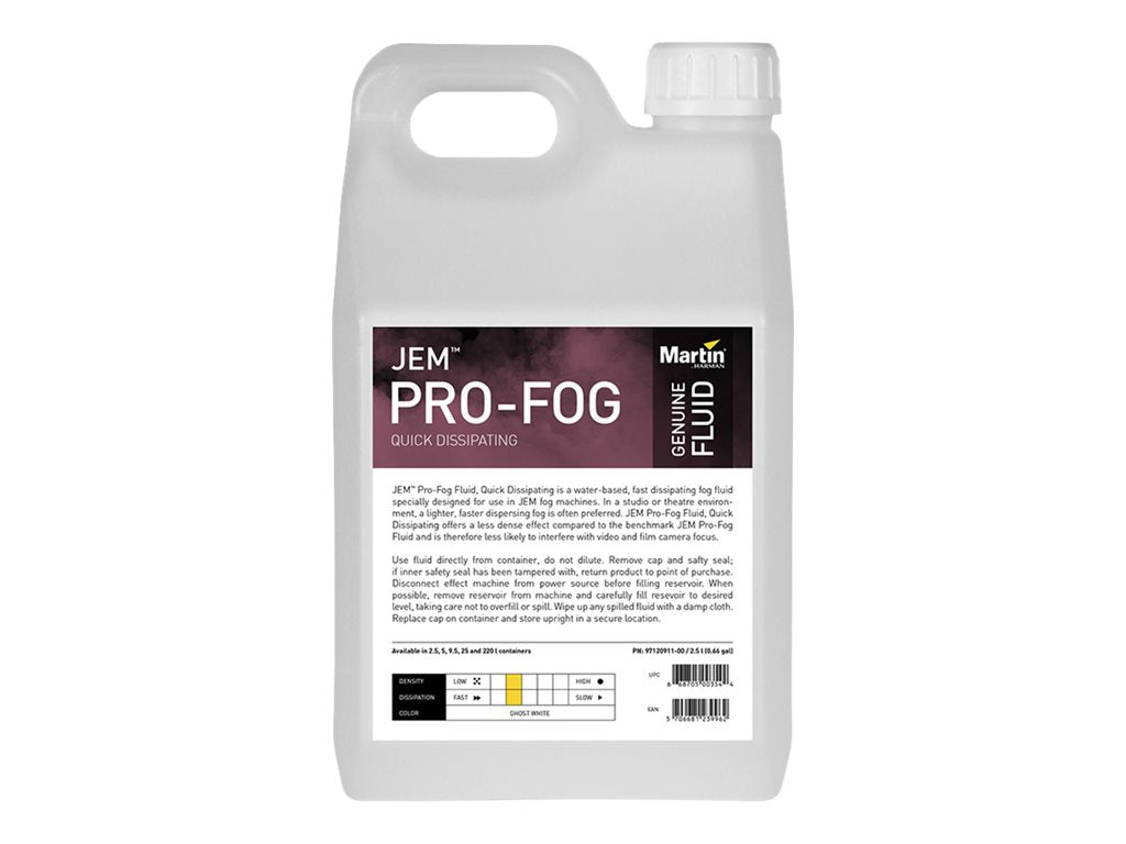 Martin JEM Pro-Fog Quick Dissipating - Fog machine fluid - 2.5 liters - bottle (pack of 4)