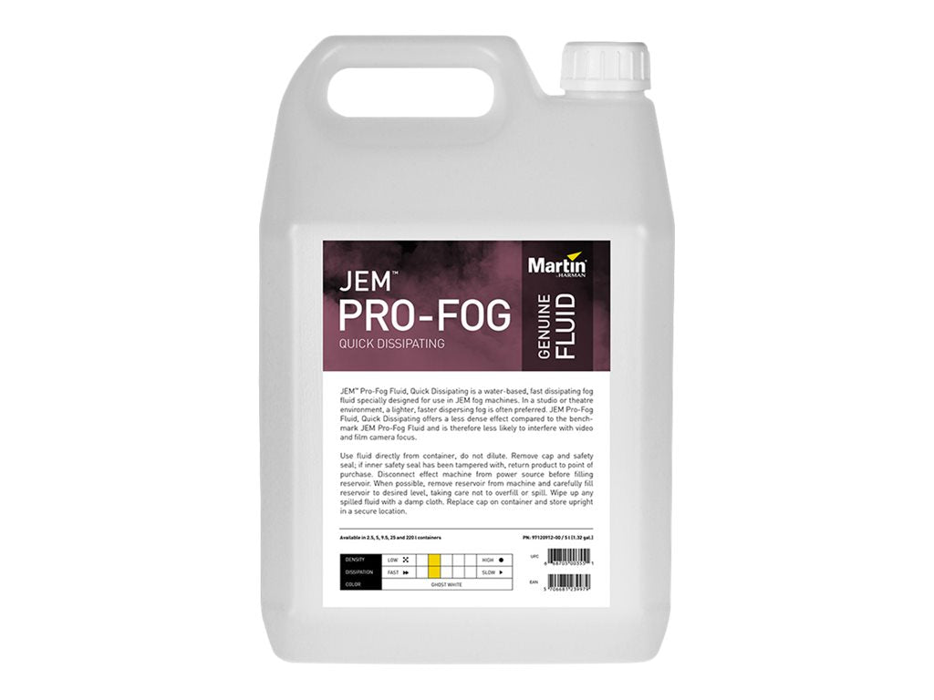 Martin JEM Pro-Fog Quick Dissipating - Fog machine fluid - 5 liters - bottle (pack of 4)