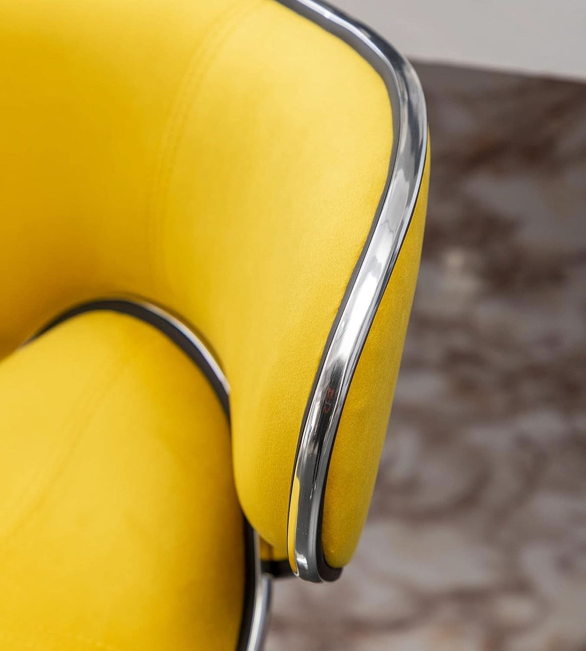 Masaccio Velvet Adjustable Swivel Bar Stool Set Of 2 Yellow