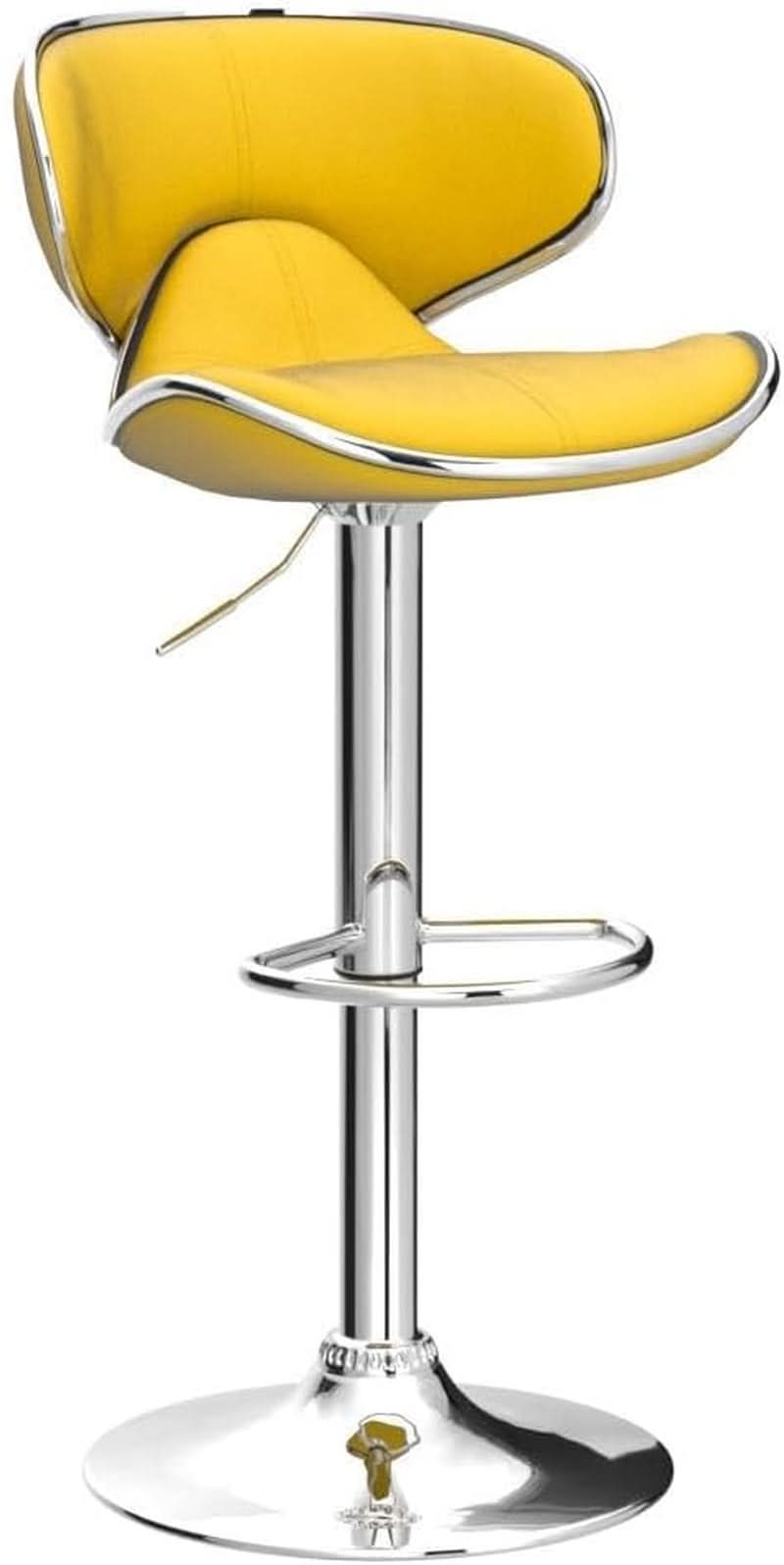Masaccio Velvet Adjustable Swivel Bar Stool Set Of 2 Yellow