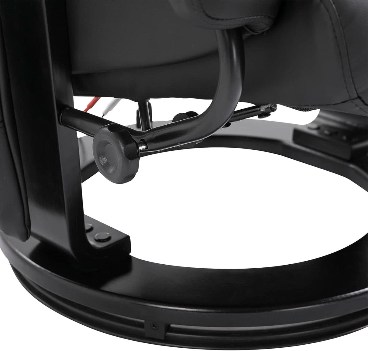 Massage Recliner Chair With Ottoman 360 Degree Swivel Black PU Leather