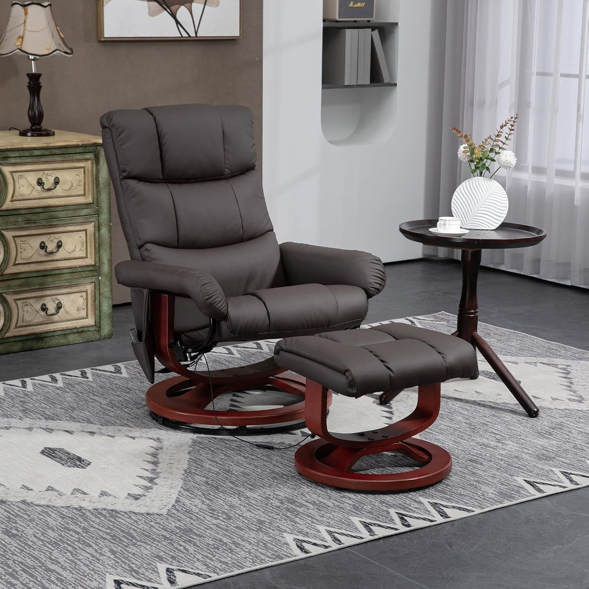 Massage Recliner Chair With Ottoman And Remote Control
