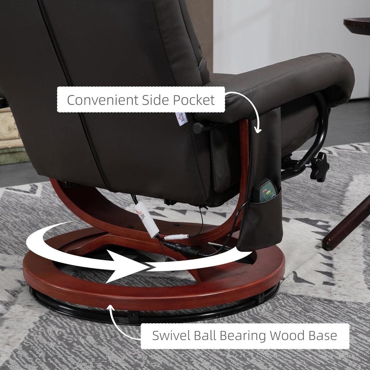 Massage Recliner Chair With Ottoman And Remote Control