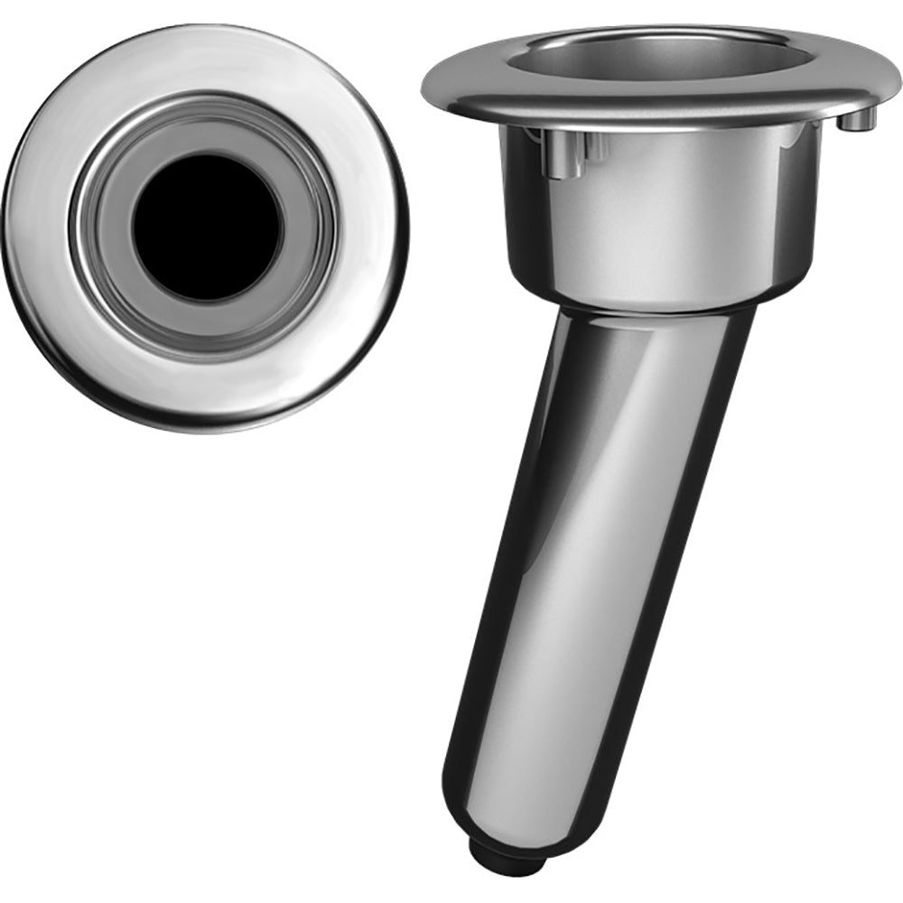Mate Series Elite Screwless Stainless Steel 15&deg; Rod &amp; Cup Holder - Drain - Round