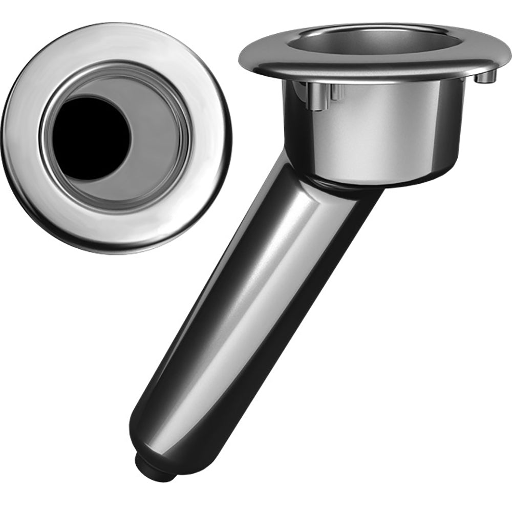 Mate Series Elite Screwless Stainless Steel 30&deg; Rod &amp; Cup Holder - Drain - Round