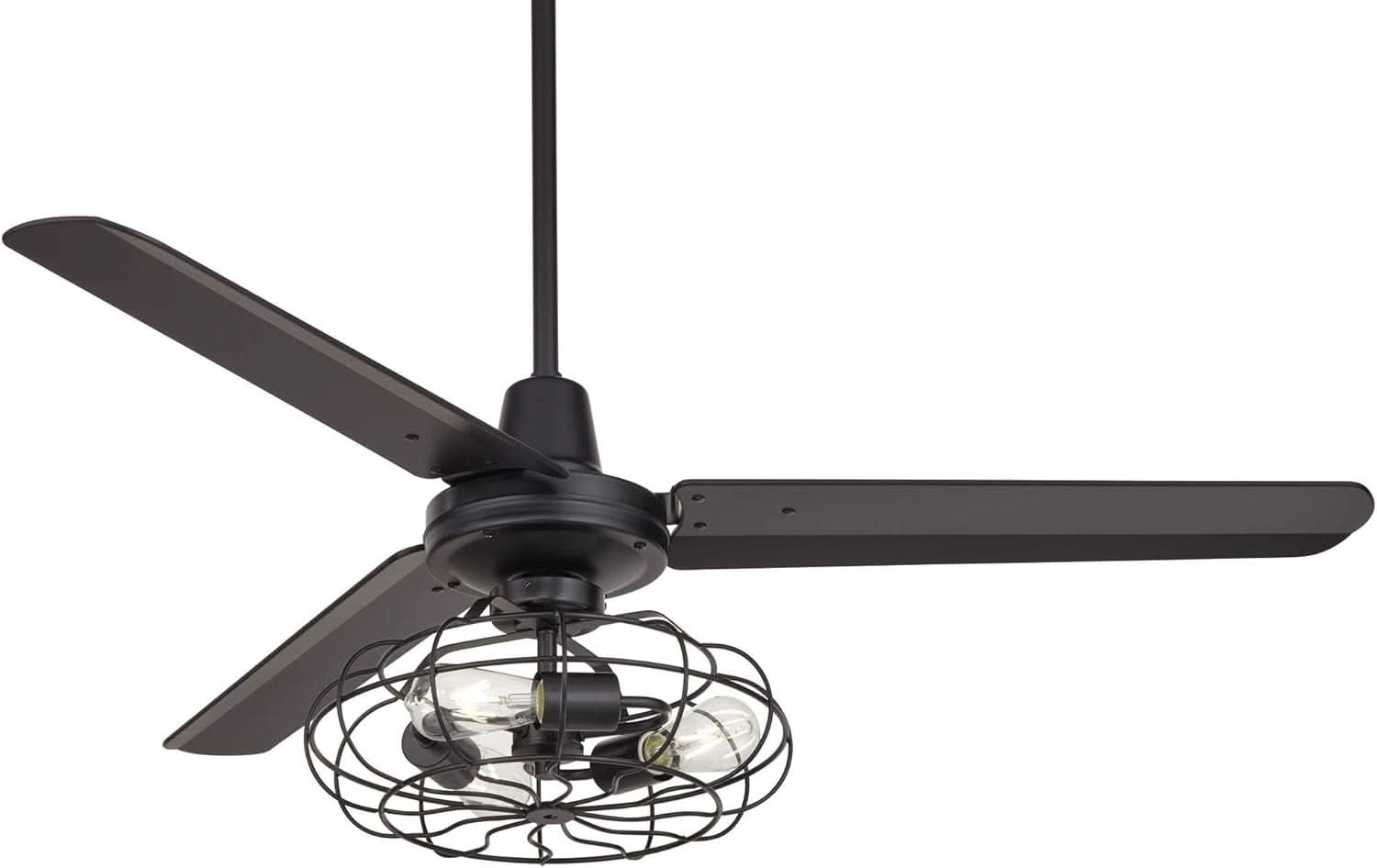 Matte Black Ceiling Fan 52 Inch With Integrated LED Remote