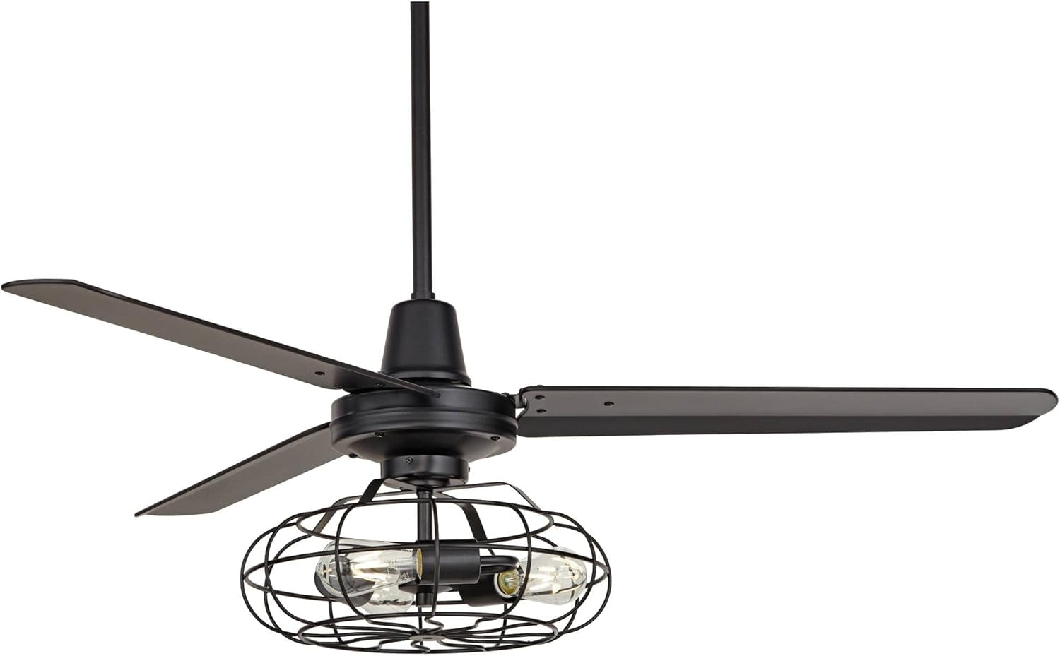 Matte Black Ceiling Fan 52 Inch With Integrated LED Remote